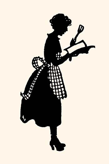 " Homemaker Reads A Recipe Book "