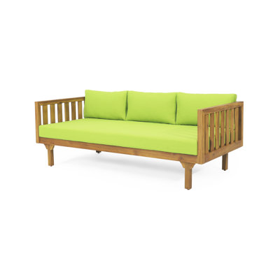 Daybed With Wood Structure And Water- Cushions, Slat Panel Back, 68.1W X 31.79D 23.71H, Assembly Required 3 In Color Construction ,
