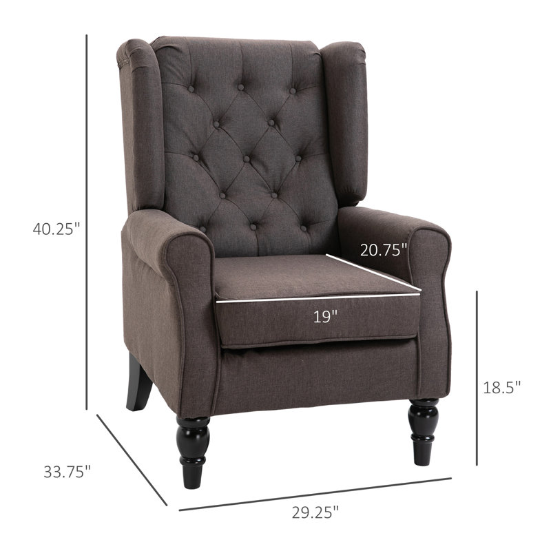 Button-Tufted Lounge Chair,Wingback Accent Chair