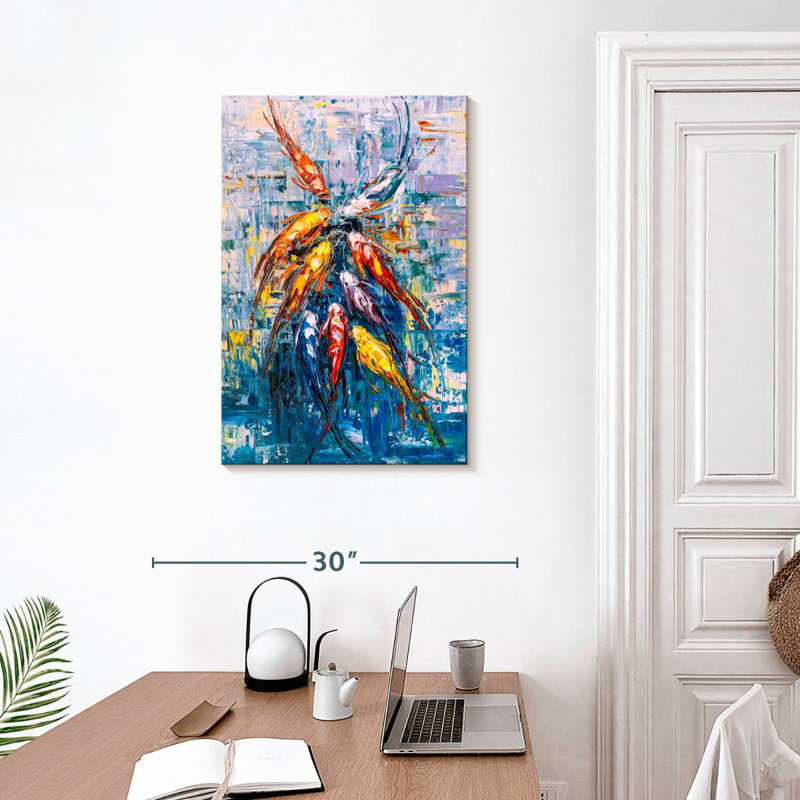Brampt Abstract Koi Fish, 30" H x 20" W