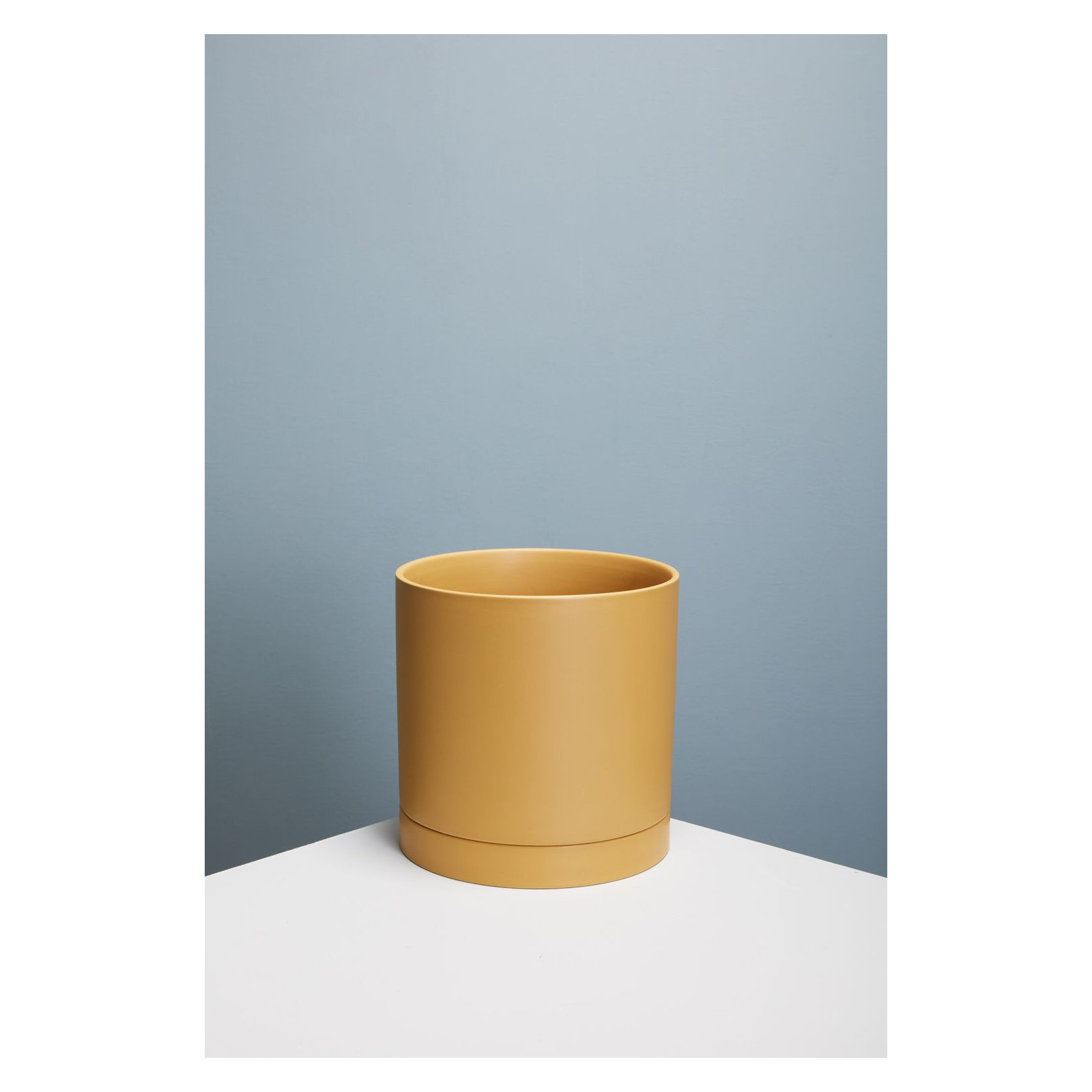 Carlotta Ceramic Pot Planter, Ochre, 4.75" H x 4.25" W x 4.25" D