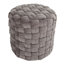 Braided Round 16" Ottoman In Dark Grey Velvet