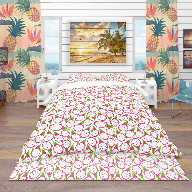 Ensemble de housse de couette tropical, Housse de couette très grand + 2 taies décoratives