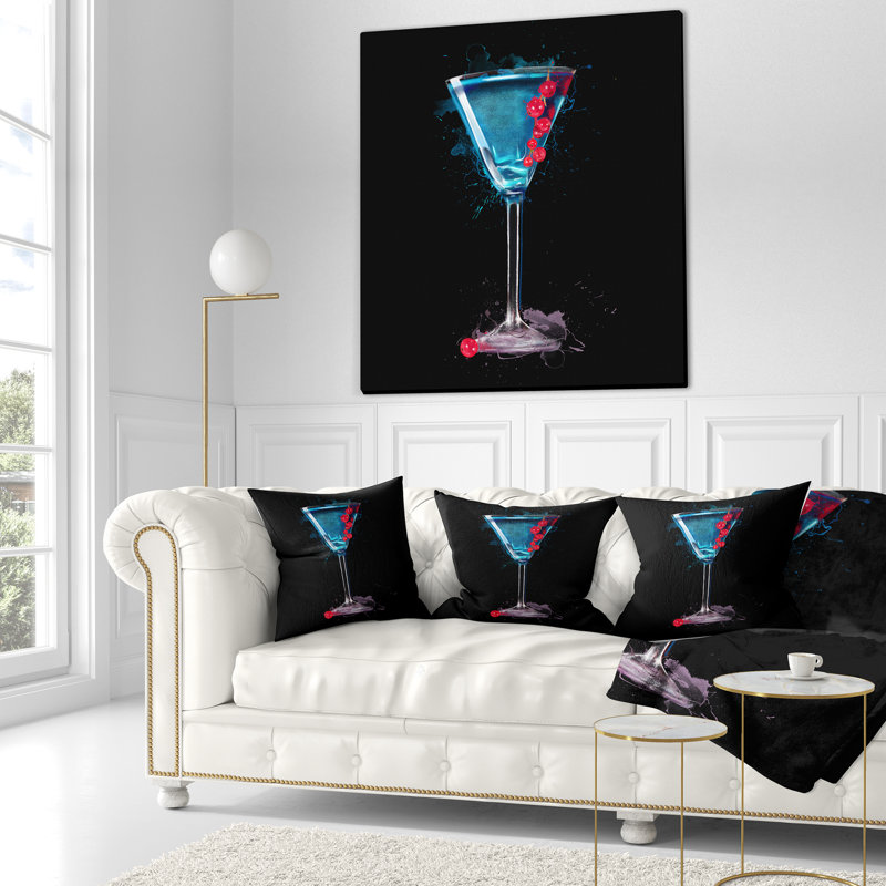 Margarita cocktail avec coussins à baies, 16 po x 1 po, Coussin décoratif