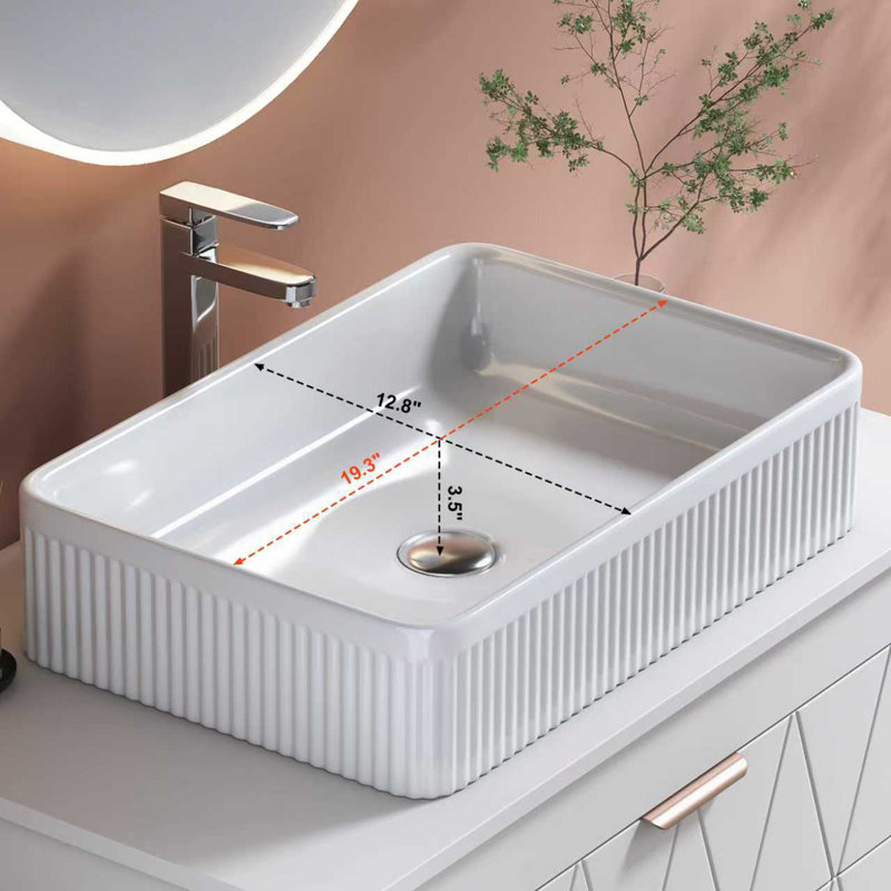 Meuble-lavabo simple 31,5 pouces avec lavabo vasque en céramique et armoire de rangement Modern