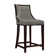 Upholstered Counter Stool with Solid Wood Frame