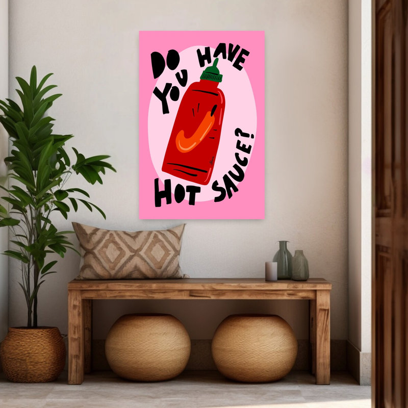 «Hot Sauce», art mural moderne et vibrant, H 48 po x l 32 po