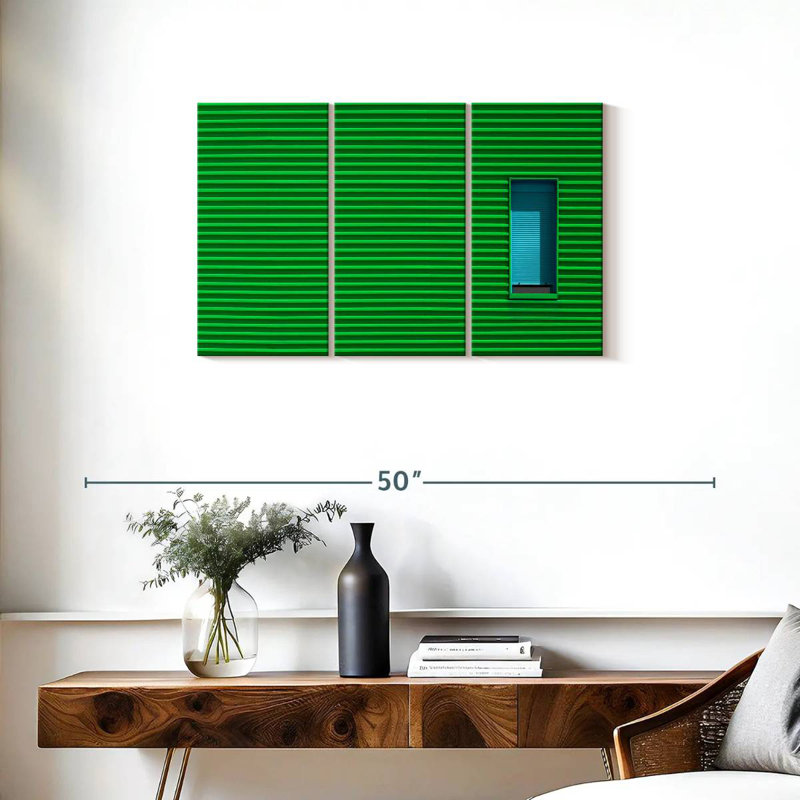 Bright Green Building, 20" H x 33" W