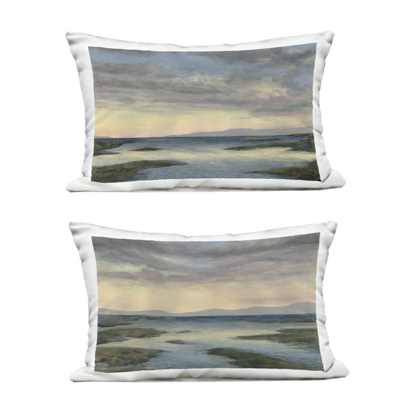 Sunlit Sea Expanse 2 Piece Outdoor Printed Pillow Set design by Michael Willett