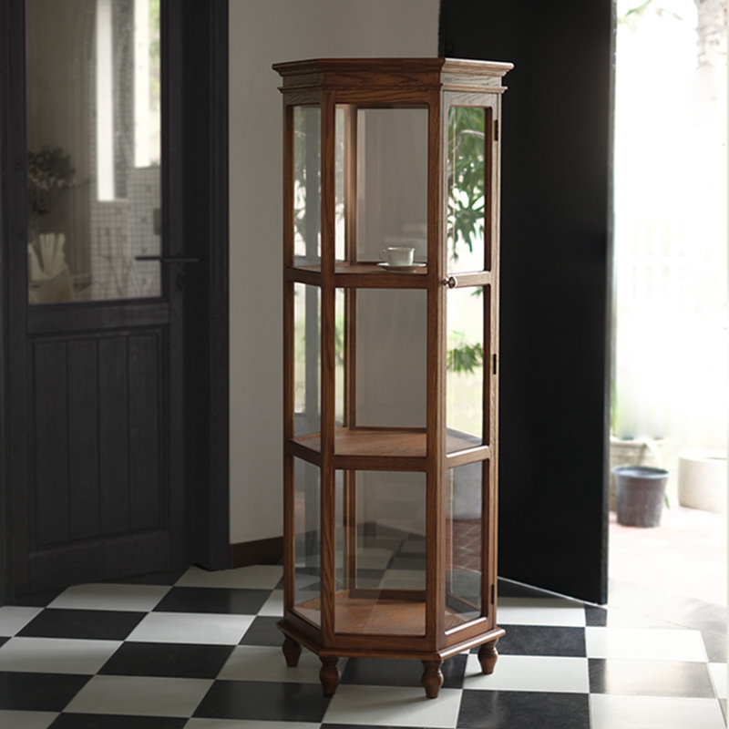 Bibliothèque à porte en verre, Brun
