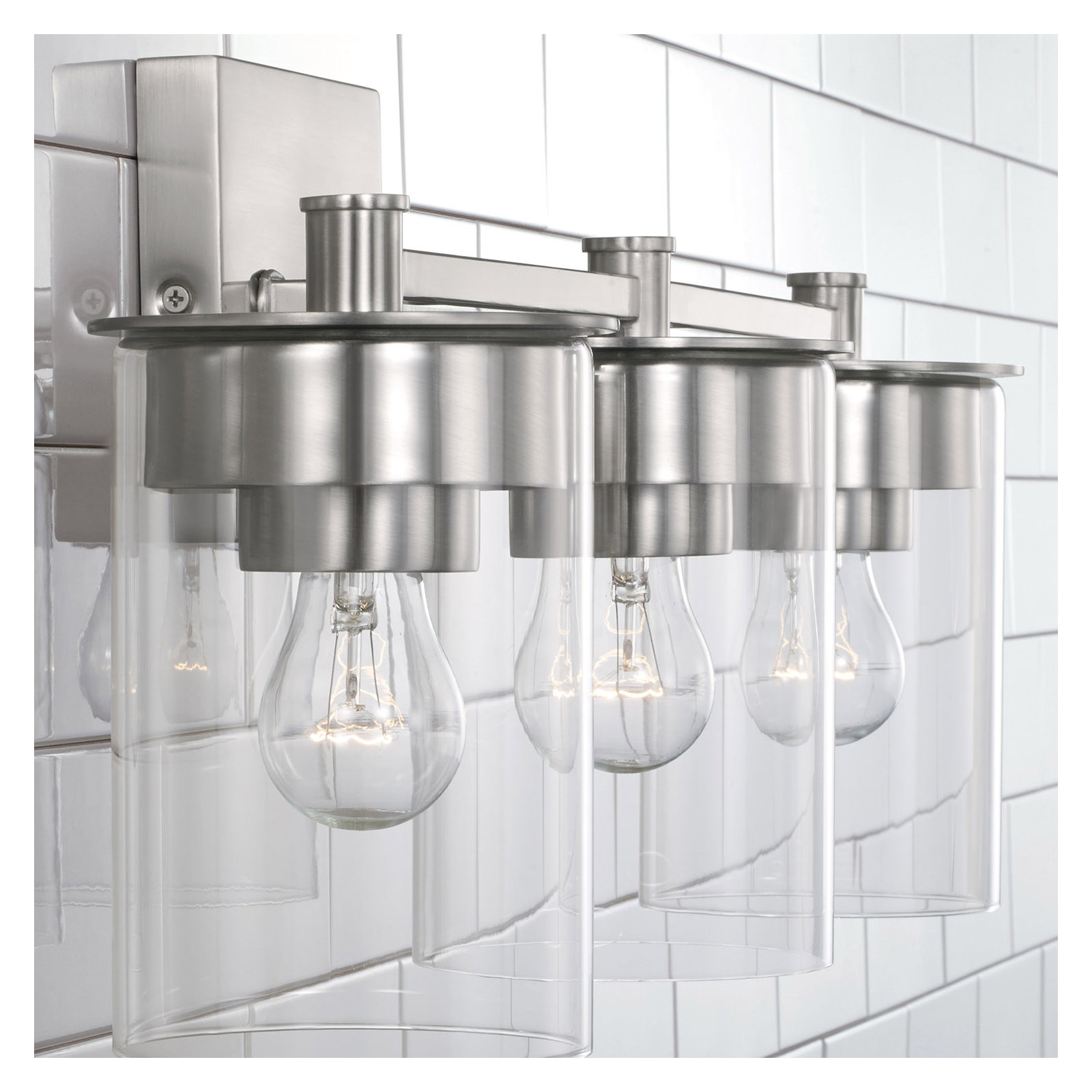 Elstone 3 Light Dimmable Vanity Light, Brushed Nickel