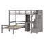 Lit mezzanine avec lit autonome, escalier de rangement, bureau, tablettes et tiroirs-1089740256