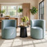 Chaises d'appoint tonneau en velours avec roulettes