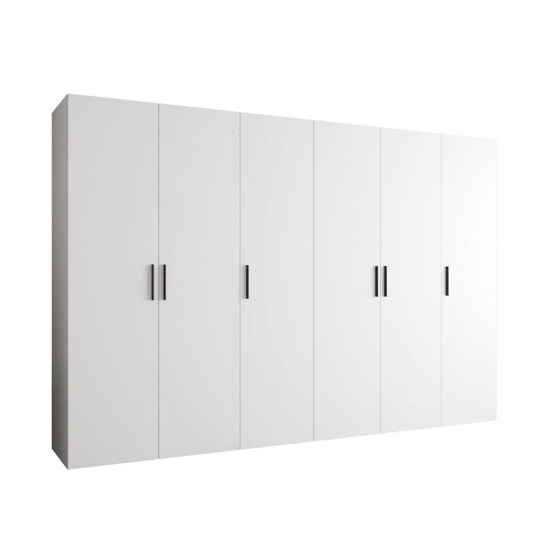 Berlie I Hinged Door Wardrobe 300cm - Tranquil, Expansive Storage for the Refined Home, White