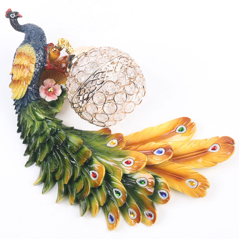 Colourful Peacock Wall Lamp