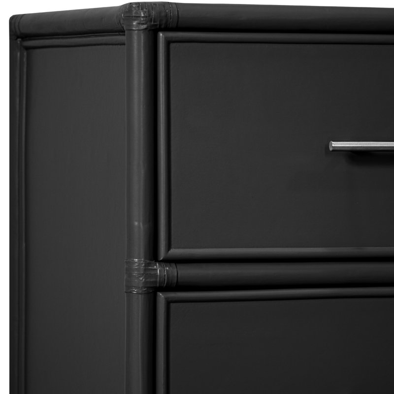 Venice 4 Drawers 54" W Double Dresser, Black