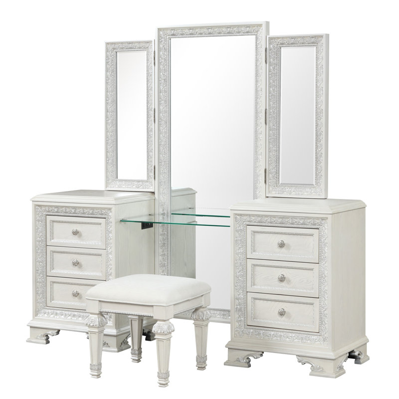 Mickinley 6-Drawer Makeup Vanity Set