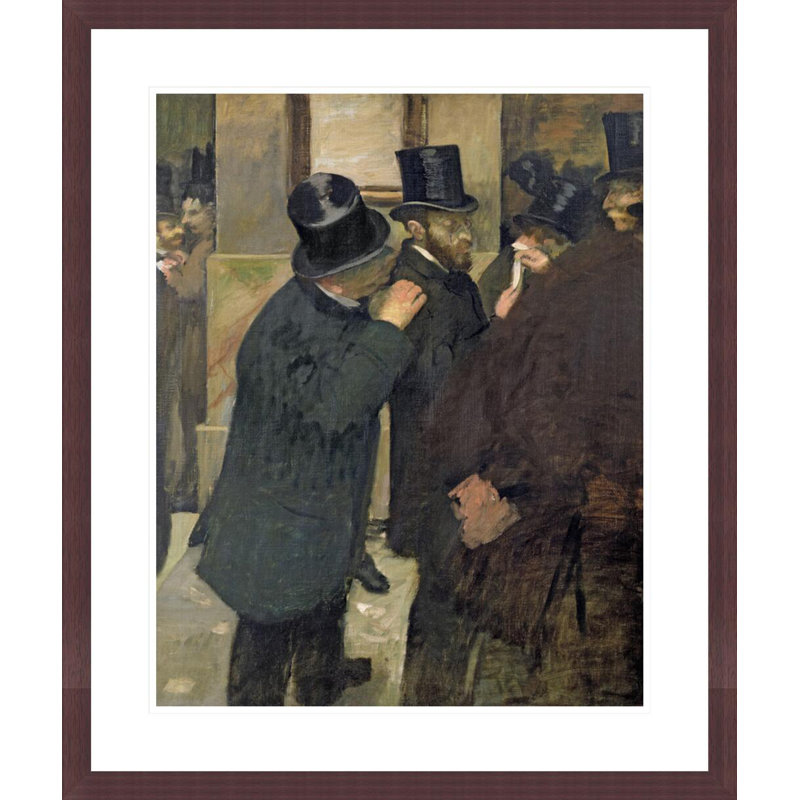 «At the Stock Market» par Edgar Degas, impression giclée encadrée, H 27,86 po x l 23,5 po