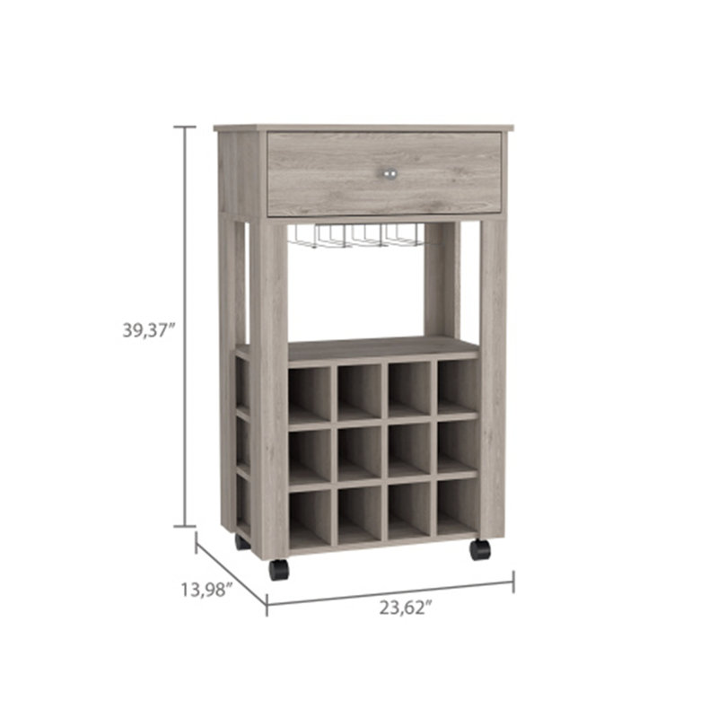 Commode décorative 1 tiroir Jhon, gris