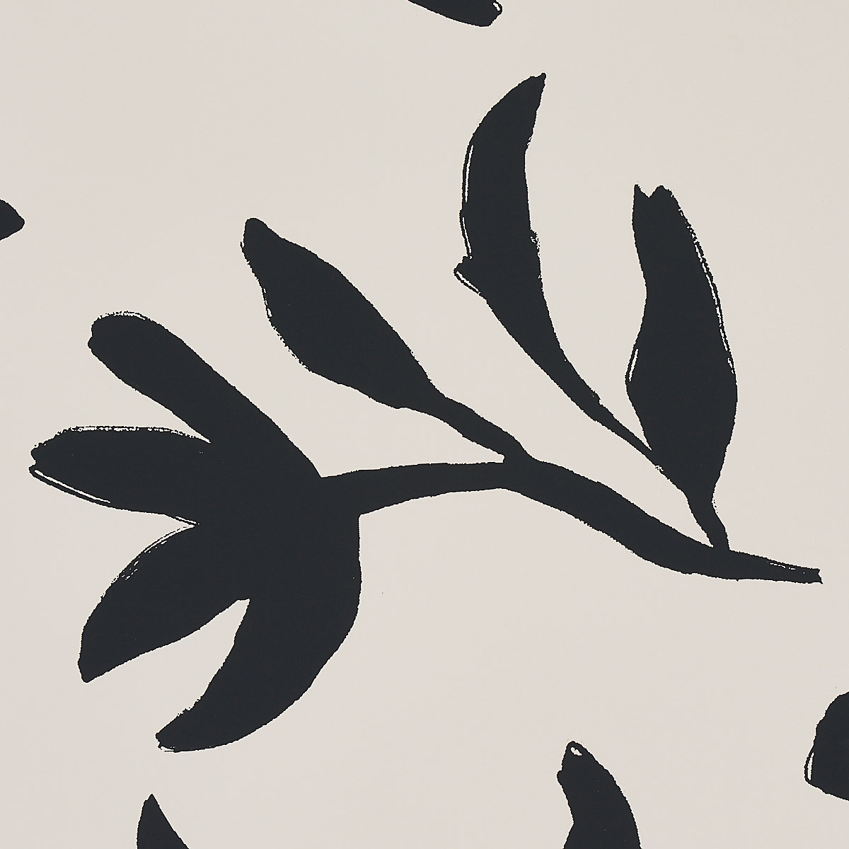 Schumacher Laurel Wallpaper Roll, Black