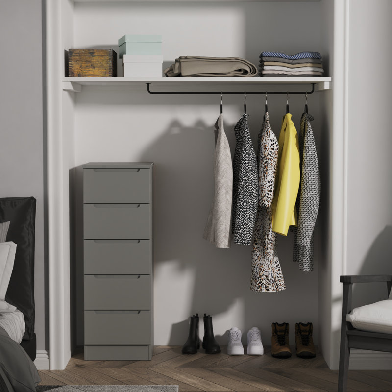 Bisma 37cm W Manufactured Wood Bedside Table, Grey