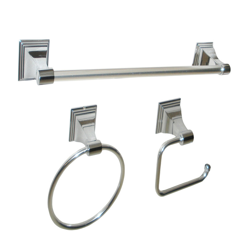 Leonard 3 - Piece Bathroom Hardware Set, Chrome
