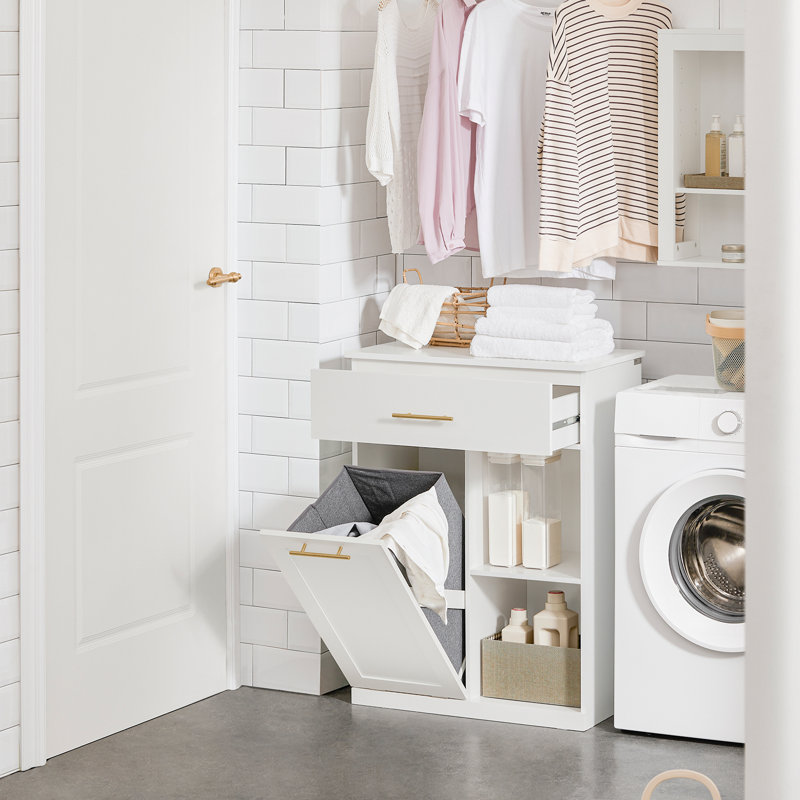 Wood Cabinet Laundry Hamper with Handles