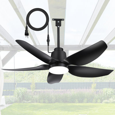 Ventilateur de plafond 42 "intérieur avec fiche étanche IP44 42" avec lumière et télécommande