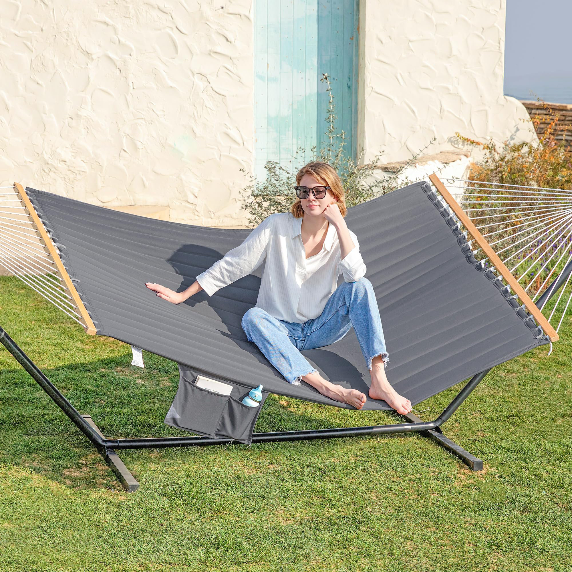 Ophelia & Co. 2 Person Hammock With Stand For Outside,Heavy Duty Steel