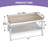 39.3"W Rectangle Simple Coffee Table with Bottom Shelf, X-Framed Support-957051274-957051271