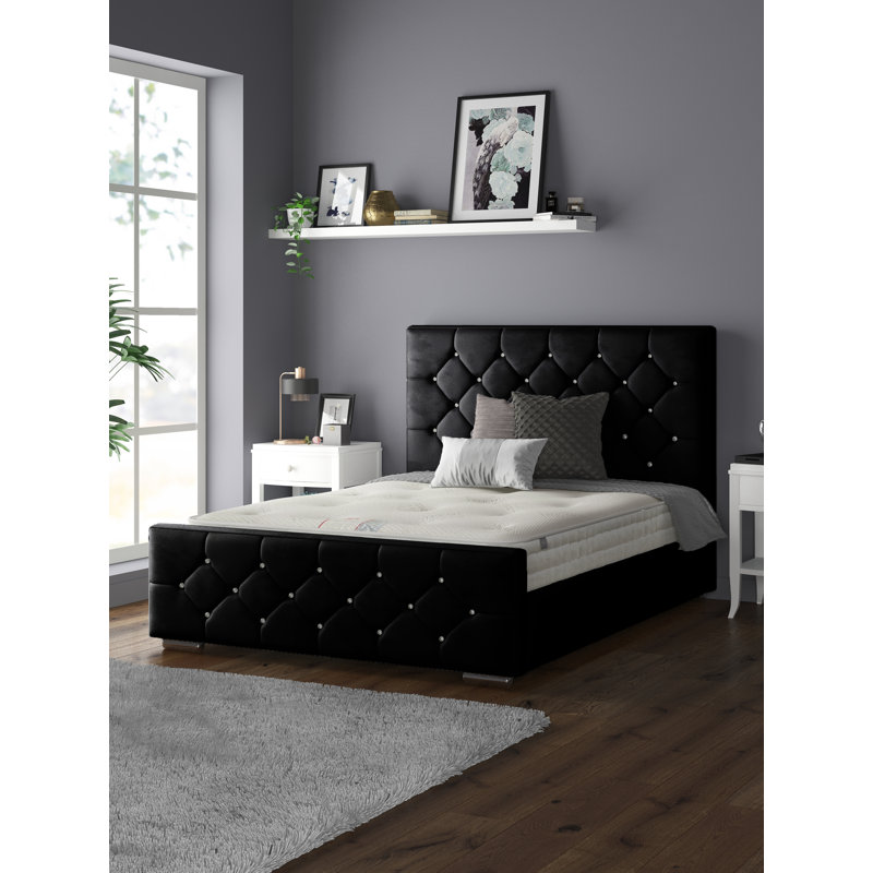 Chen Upholstered Bed, Kingsize (5'), Black