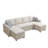 Sackcloth 5-Pieces Living Room Sofa Bed-371028249