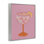 Giclée sur verre Paloma sur verre rose, design par Robin Maria