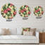 Vintage pivoines et pois sucrés sur beige - horloge murale traditionnelle-60187494