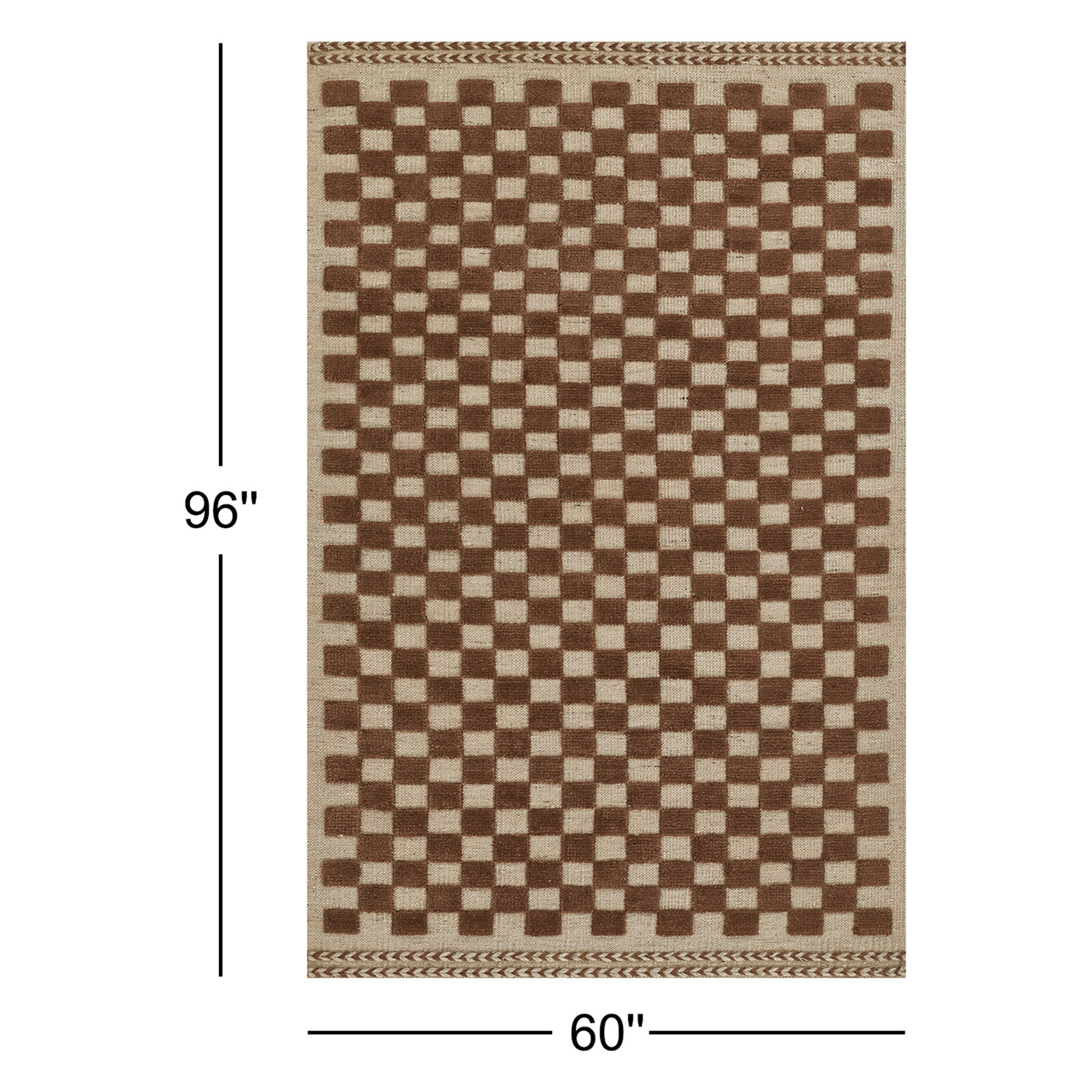 Azle Handmade Wool Brown Rug, Rectangle 5' x 8'