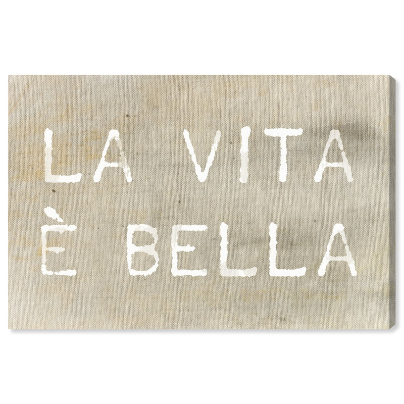«Life is Beautiful Typographie and Quotes», reproduction d'art textuel sur toile, H 30 po x l 45 po, Toile