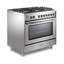 Cuisinière à gaz Verona Prima Series de 36 pouces à four simple avec 5 brûleurs scellés (gaz naturel, acier inoxydable)-1578572845