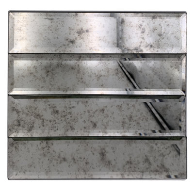 3" x 12" Beveled Glass Subway Wall Tile