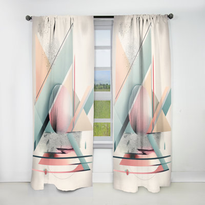 Gemella - Pink Minimalism Transient Grace III - Modern Curtain - Velvet Room Darkening - 1 panel