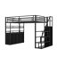 Lit mezzanine double moderne en métal avec canapé-lit et conception pratique-1900632515