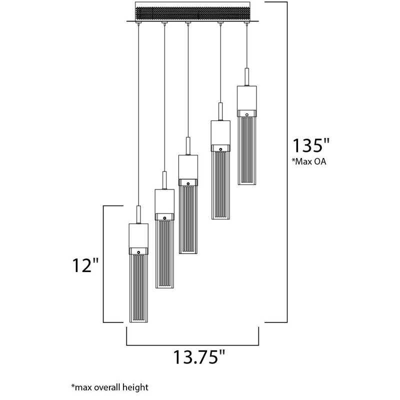 Maliana 5 - Light LED Cluster Pendant
