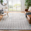 Tapis géométrique en laine tissé à la main Dardanelle en coton crème / gris-286150174