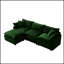 Canapé d'angle modulaire de 105 pouces, recouvert de tissu chenille doux, 3 places avec pouf, canapé en L pour un confort et un style optimaux.-453366527