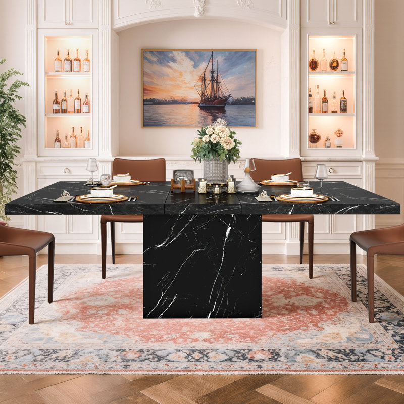 Table de salle à manger Eclat, Noir, H 29,9 po x L 55 po x l 29,53 po