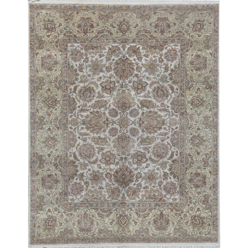 Wool Oriental Area Rug in Gray