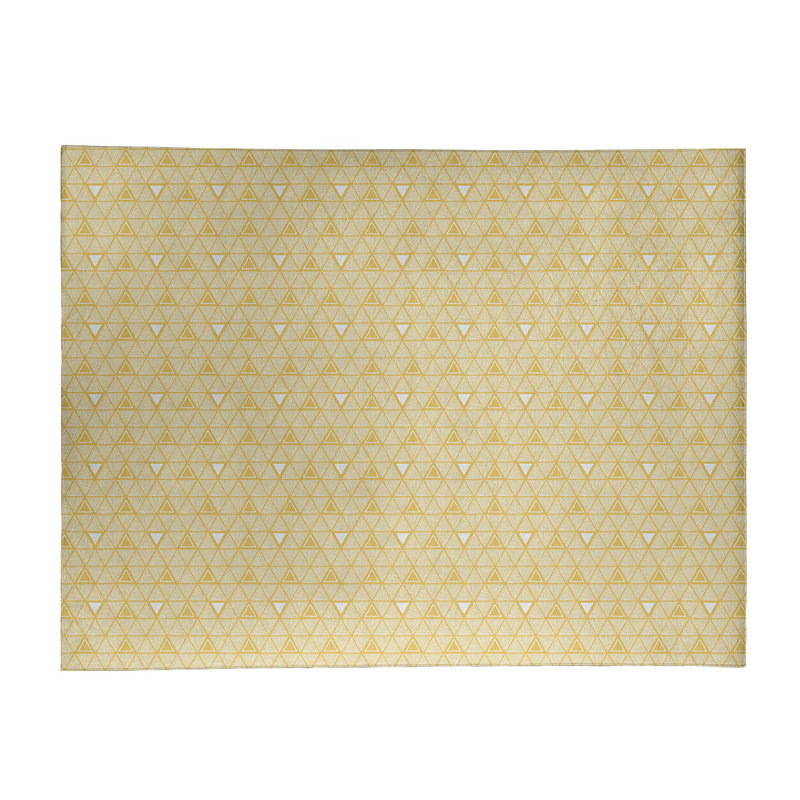 Tapis de couleur jaune foncé/jaune foncé à triangles dessinés à la main, Rectangle 5 pi x 7 pi
