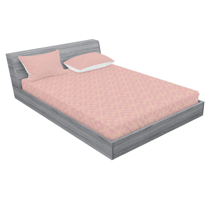 Microfiber Damask Sheet Set, Full Sheet Set with Fitted Sheet