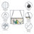 36"H Oversized Geometric Stained Glass Window Panel