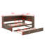 Lit de jour avec tablettes de rangement, USB, DEL et lit gigogne-1855126636