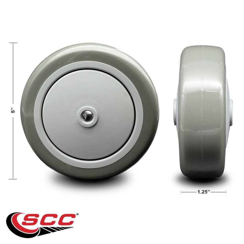 Polyuréthane sur roulettes en polyoléfine, gris